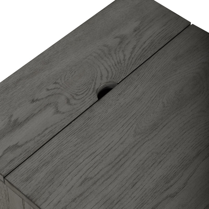 Gray and White 3-Drawer Wood and Metal Chairside Table