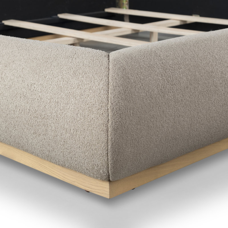 Jennabryanna Boucle Bed, Light Brown Boucle, Queen