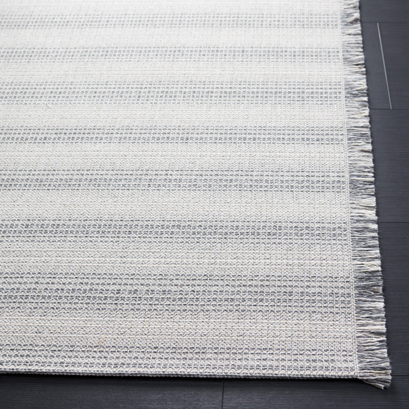 Augustine Ivory/Dark Grey Synthetic Boho-Mod 4'x6' Area Rug