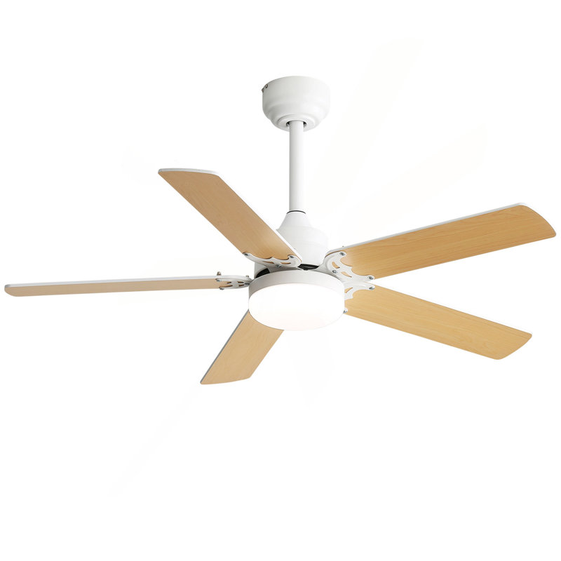 Ventilateur de plafond 42 pouces avec 5 lumières DEL et moteur à courant continu réversible