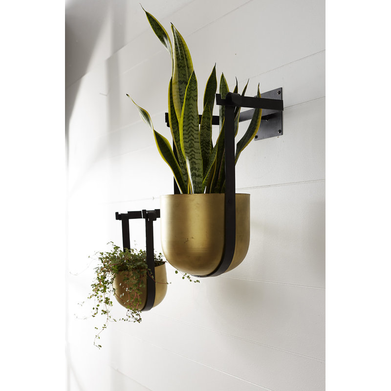 Handmade Metal Hanging Planter, 17.5" H x 12.25" W x 10.25" D
