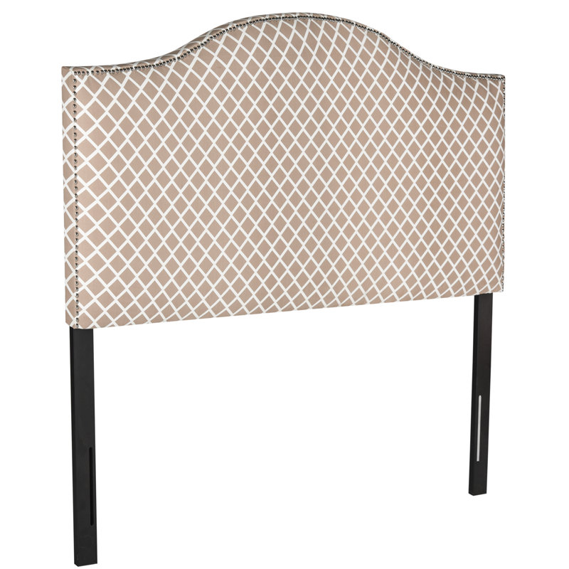 Broadmeade Upholstered Headboard, Peach Pink and White, King