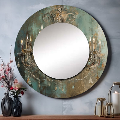 Grand Chandelier Showcase III - Glam Chandelier Round Mirror Wall Decor_MTMIR62451