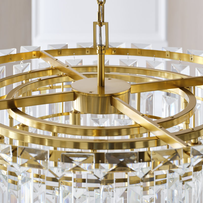 Arden Chandelier, Burnished Brass, 18.75" H x 32.88" W x 32.88" D