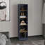 Bibliothèque Home Xs avec tablettes à 5 niveaux et conception mince, pour un salon de style compact, une chambre ou un bureau, chêne naturel, bleu