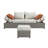 All-Weather Wicker Patio Sofa with Ottoman