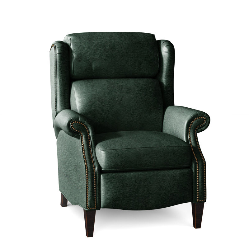 Fauteuil inclinable standard en similicuir 33,5 po Miller, Naturel français, Plantation, Cuir véritable Anilina Hunter