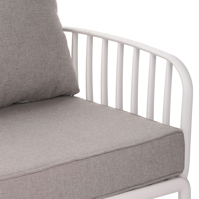 Ensemble de conversation pour patio 9 pièces, Gris, Blanc