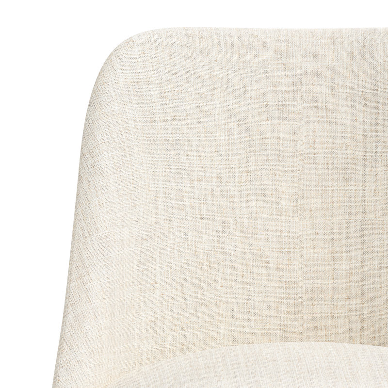 Gallie Upholstered Counter Stool, Natural Wood, Counter Stool (27" Seat Height), Classic Xavier Navy Linen