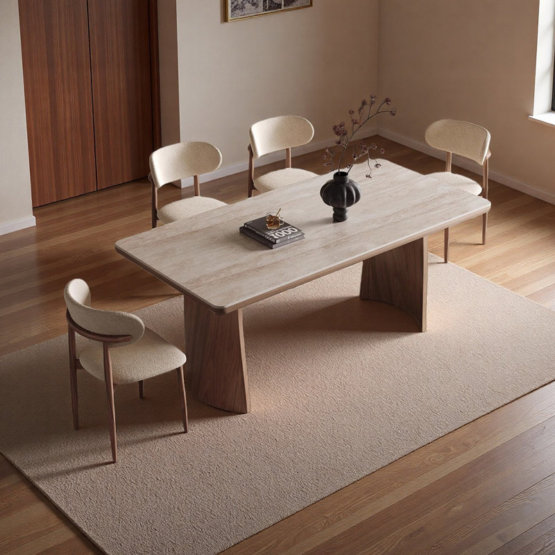 Table de salle à manger d'inspiration rétro, 5 Pieces: Table, 4 Chairs, 29.52" H x 78.74" W x 31.49" D