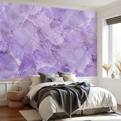 Papier peint adhésif peler et coller effet marbré mauve effet pierre fond en papier contact adhésif amovible pour salon Chambre H 69 po x l 96 po
