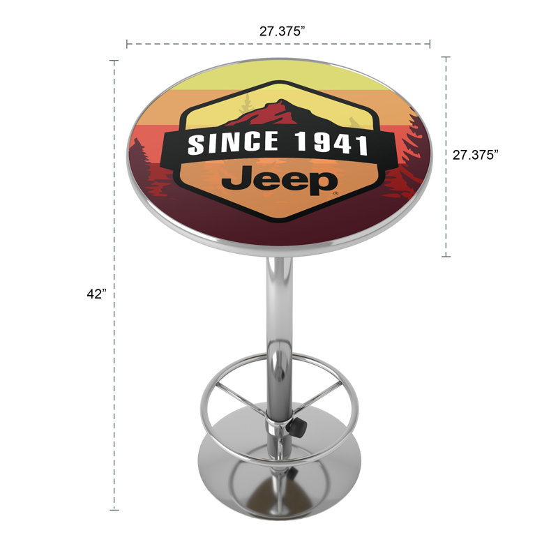Jeep Sunset Mountain Bar Table with Footrest