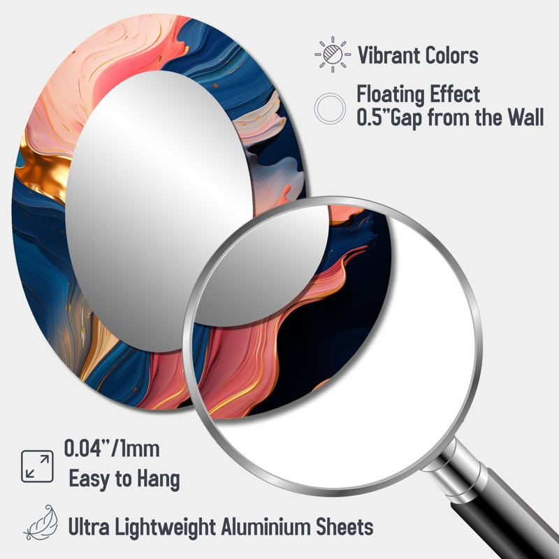 Miroir mural rose et or, 40 po x 30 po