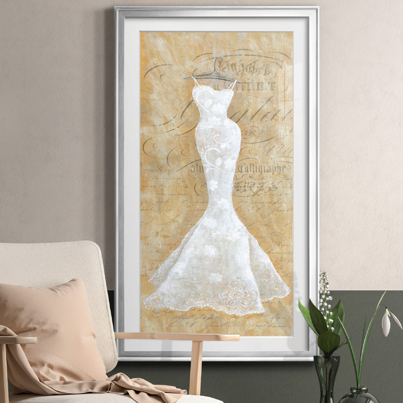 «Silver Wedding IV» - Peinture encadrée, Argent, H 10,5 po x l 18,5 po x P 1,5 po