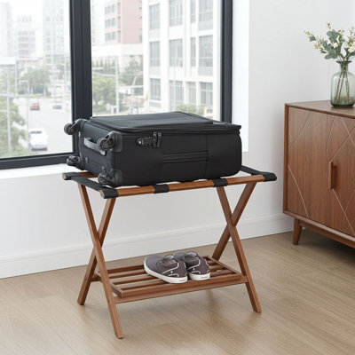 Folding Bamboo Luggage Rack