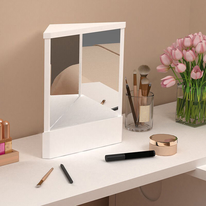 Miroir de maquillage non-inverseur Precision True Image, Blanc / Blanc, 6.69" H x 5.51" W x 5.51" D