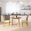 Ensemble de table de salle à manger 3 pièces pour 2 personnes, 1 table de salle à manger pliante en bois, 2 chaises rembourrées à support ergonomique-49811771
