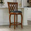 Tabouret pivotant rembourré avec structure en bois massif-2069739331-2069739332