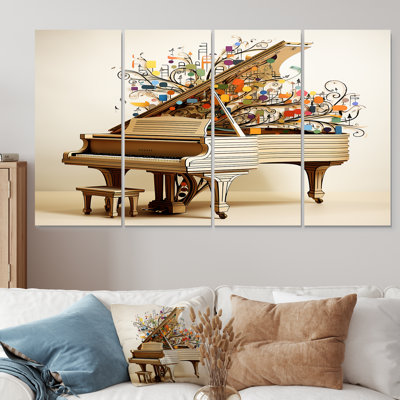 Jolle - Piano, art mural 4 pièces