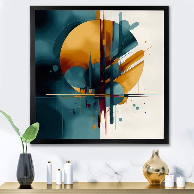 «The Geometric Of Light I» sur toile, Cadre photo noir, H 16 po x l 16 po x P 1 po