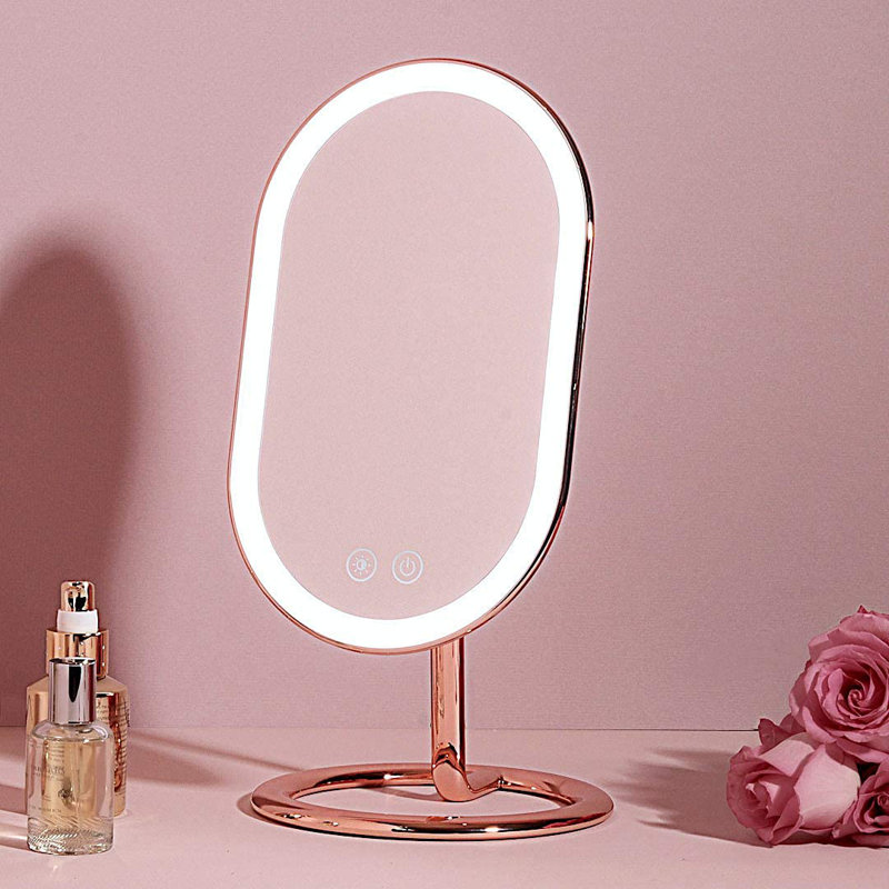 Verdon Metal Flat Floor Mirror, Rose Gold