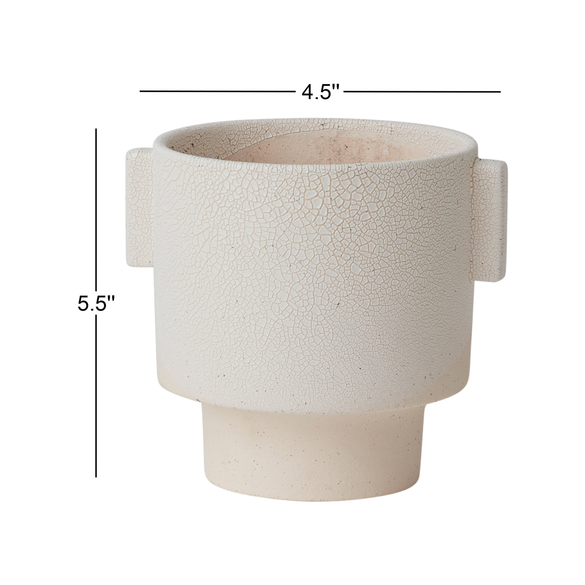 Handmade Ceramic Pot Planter, 4.5" H x 4.5" W x 6" D