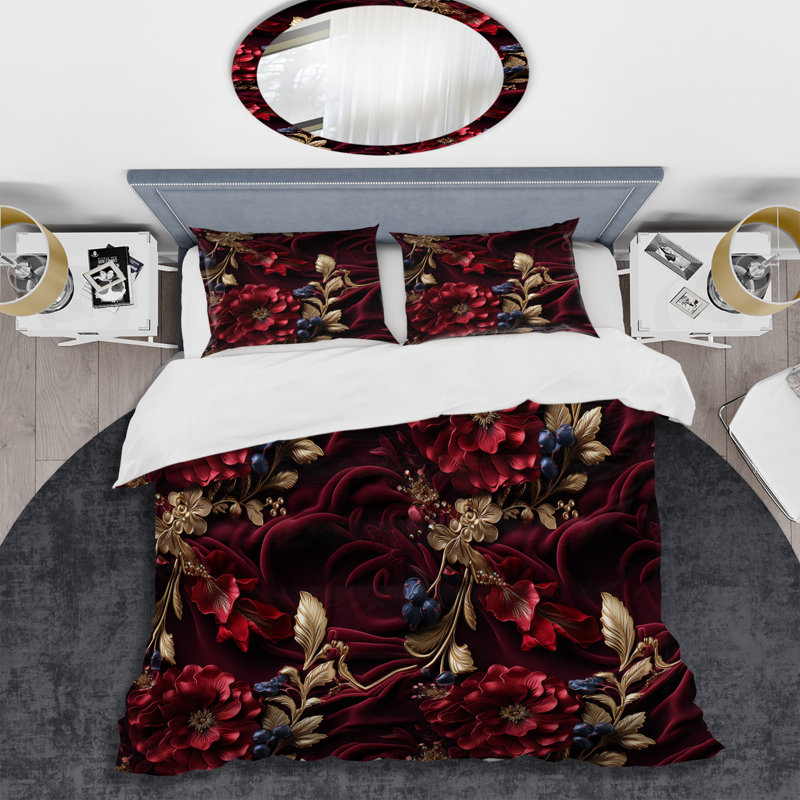 Ensemble de housse de couette Regal, Housse de couette pour grand lit et 2 taies décor