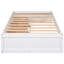 3 lits plateforme simple en bois massif blanc - pour une finition de chambre en ordre