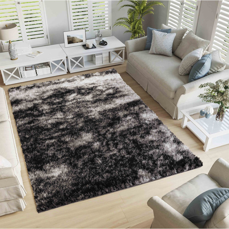 Tarbox Solid Colour Shag Area Rug, Rectangle 120 x 170cm