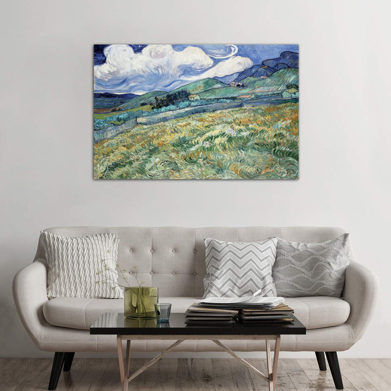 Paysage à Saint-Remy par Vincent Van Gogh - reproduction d'art, H 40 po x l 60 po x 1,5 po, Toile tendue