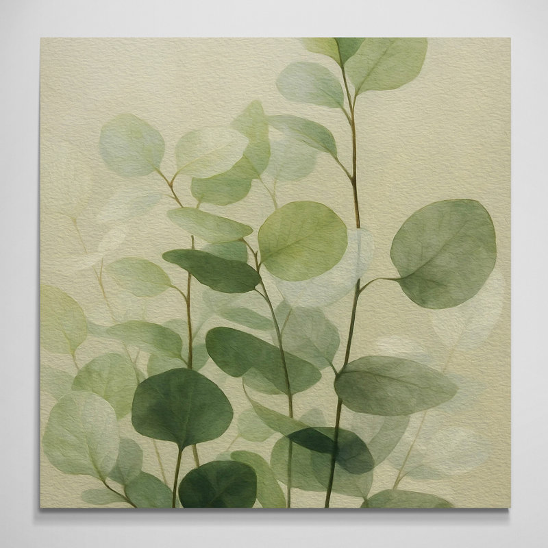 Eucalyptus Foliage Green Wall Art - Canvas Framed Print, 51 cm H x 51 cm W
