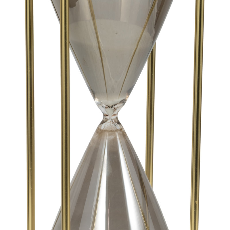 Braley Glass and Metal Hourglass with Decorative Frame, Gold