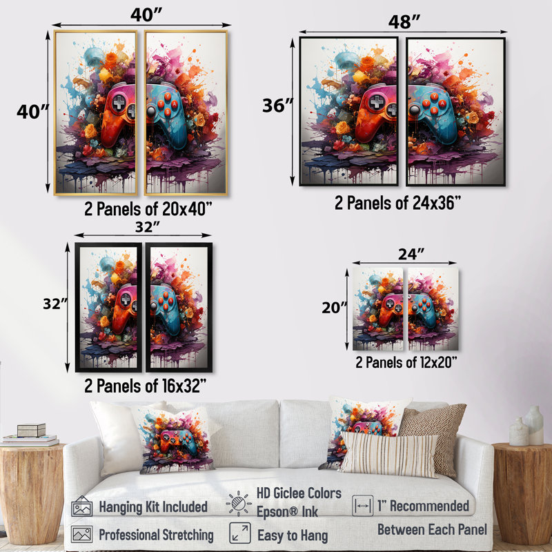 Art graphique sur toile Neon, Reproduction avec cadre flottant, H 48 po x l 36 po, Noir
