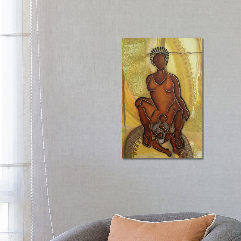 Mother And Child by Fred Odle - Wrapped Canvas Print, 66.04 cm H x 45.72 cm W x 1.91 cm D