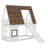 Wood Twin Size House Bunk Bed With Roof, Ladder And Slide