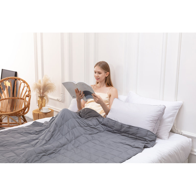 Couverture lestée ultra douce pour un sommeil profond, soulage le stress et l'anxiété, L 87 po x l 80 po, Gris