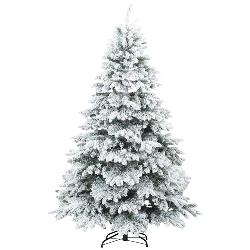 Artificial Christmas Tree with 300 LEDs Green PE and PVC, White/Red, 6.89' H
