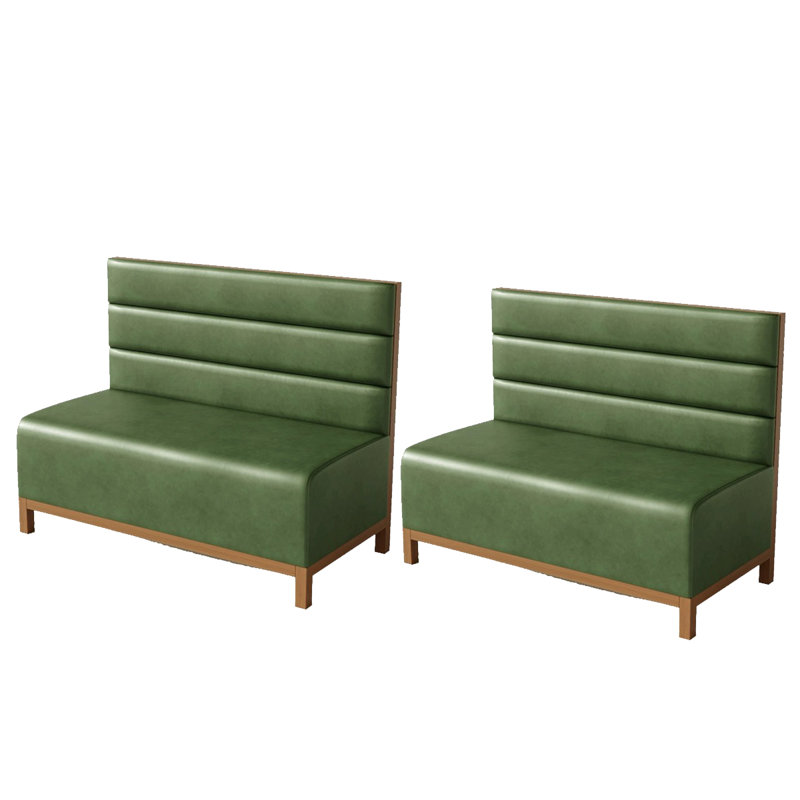 Ensemble de 2 bancs en similicuir vert pour salle à manger