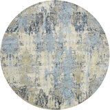 Hand Woven Silk and Wool Abstract Area Rug