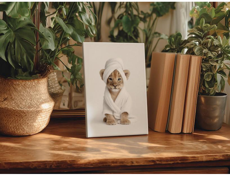 Art sur toile: Lion, H 24 po x l 16 po