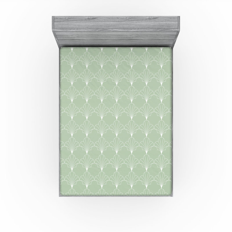  Ensemble de draps-housses pour chambre d'amis, Vert pâle / blanc, Grand