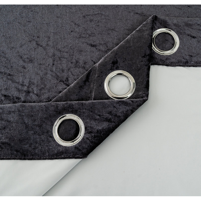 Allix Room Darkening Curtain Pair, Charcoal