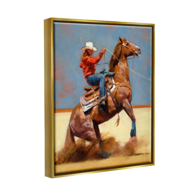 «Cowboy équestre», peinture sur toile flottante par Julie T. Chapman