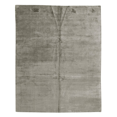 High-Quality Hand-Knotted Silver And Grey Area Rug