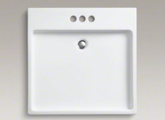 Purist® Ceramic Rectangular Drop-In Bathroom Sink, White, Single