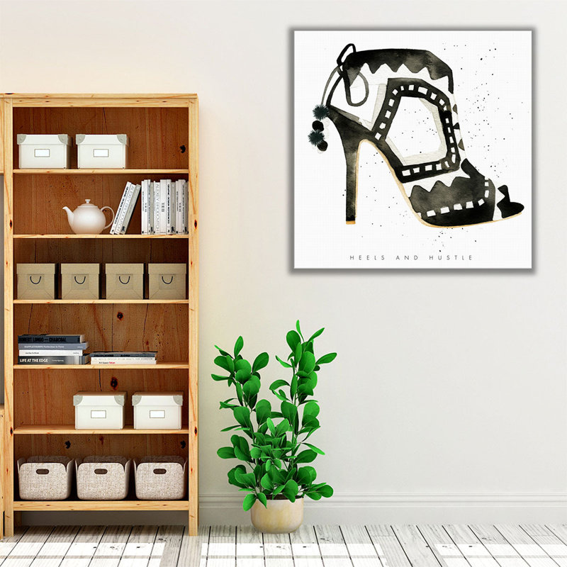 «Glitz and Glam V Black and White», reproduction d'art sur toile, H 12 po x l 12 po
