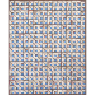 One-of-a-Kind Rectangle 8' X 10' Wool Area Rug in Blue/Brown/Beige