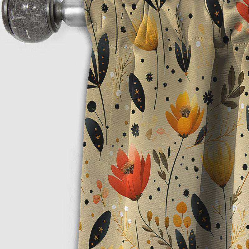 Karlyn - Rideau à motif floral - Rideau occultant à motif floral - 1 panneau, L 52 po x L 90 po