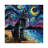 Black German Shepherd Night by Aja Trier - Wrapped Canvas Painting-1855592575