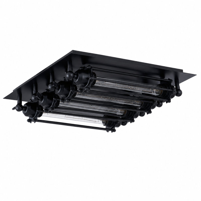 Retro 4-Light Ceiling Light, Industrial Chandelier